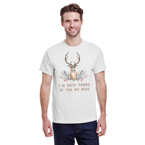 Custom Deer T-Shirt - White - Large (Personalized)
