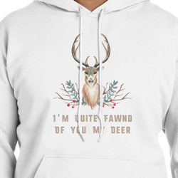 Deer Hoodie - White - Large (Personalized)
