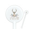 Deer 5.5" Round Plastic Stir Sticks - White - Single Sided (Personalized)