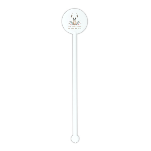 Deer White Plastic 5.5" Stir Stick - Round - Single Stick