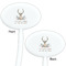Deer White Plastic 7" Stir Stick - Double Sided - Oval - Front & Back