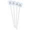 Deer White Plastic Stir Stick - Double Sided - Square - Front