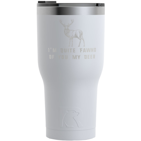 Custom Deer RTIC Tumbler - White - Engraved Front (Personalized)