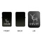 Deer Windproof Lighters - Black, Single Sided, w Lid - APPROVAL