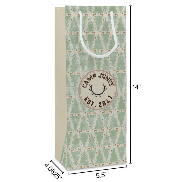 Deer Wine Gift Bag - Dimensions