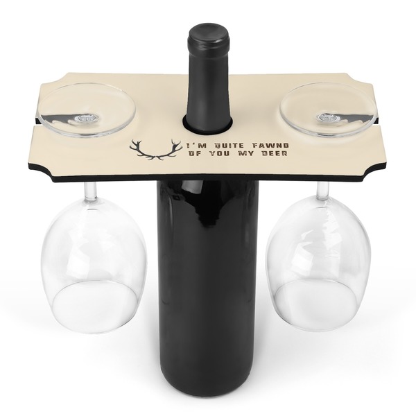 Custom Deer Wine Bottle & Glass Holder (Personalized)