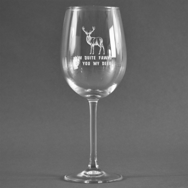 Custom Deer Wine Glass (Single) (Personalized)