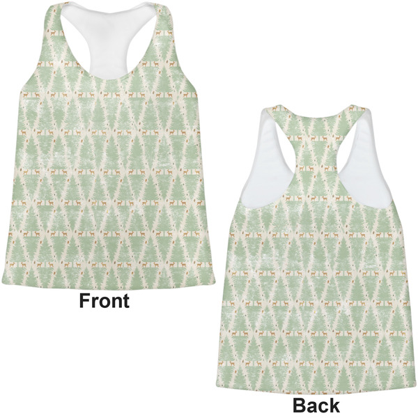 Deer Womens Racerback Tank Tops - Medium - Front and Back