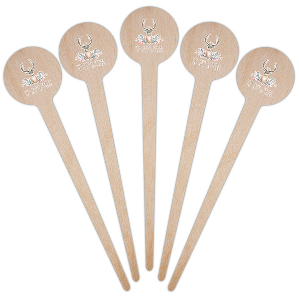 Deer Wooden 4" Food Pick - Round - Fan View