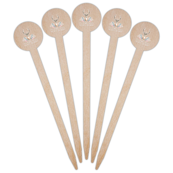 Deer Wooden 6" Food Pick - Round - Fan View
