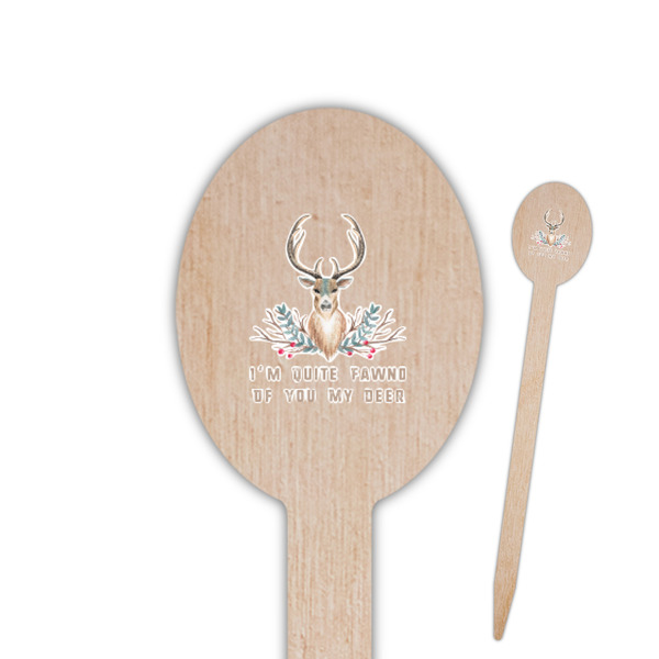 Custom Deer Oval Wooden Food Picks (Personalized)
