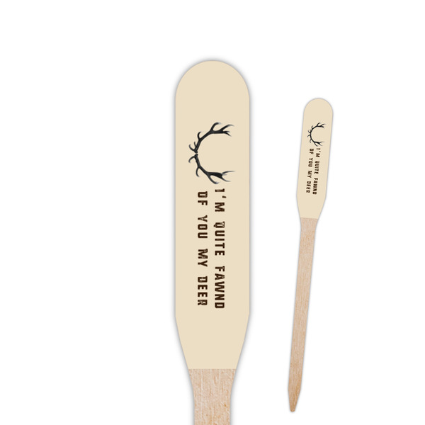 Custom Deer Paddle Wooden Food Picks - Single Sided (Personalized)