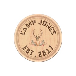 Deer Genuine Maple or Cherry Wood Sticker (Personalized)