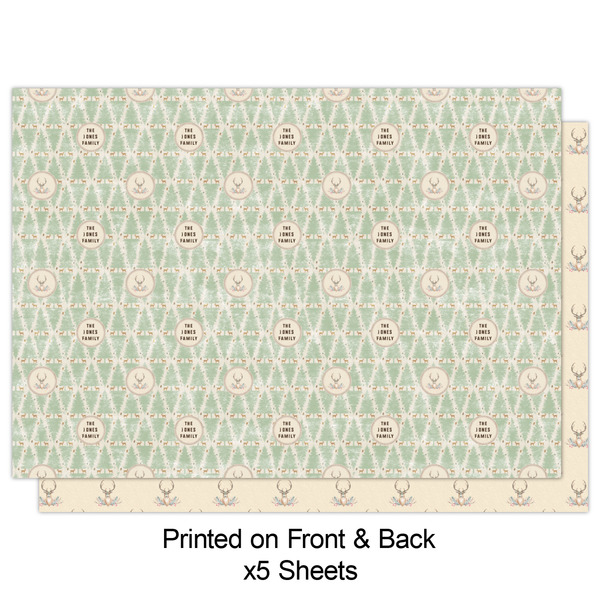 Deer Wrapping Paper Sheet - Double Sided - Front
