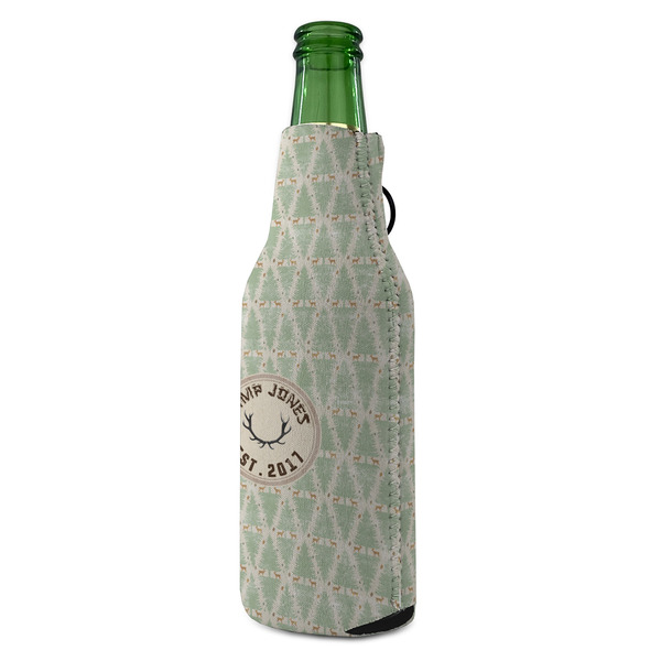 Deer Zipper Bottle Cooler - ANGLE (bottle)