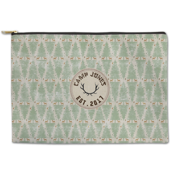 Custom Deer Zipper Pouch - Large - 12.5"x8.5" (Personalized)
