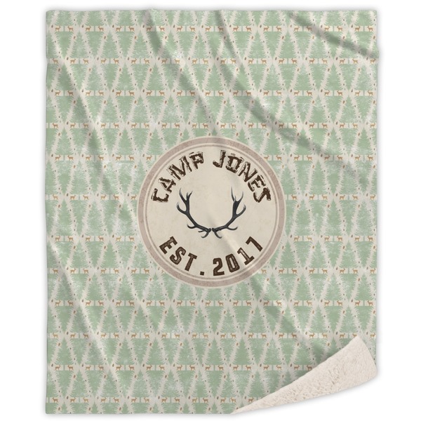 Custom Deer Sherpa Throw Blanket (Personalized)