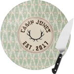 Deer Round Glass Cutting Board - Small (Personalized)