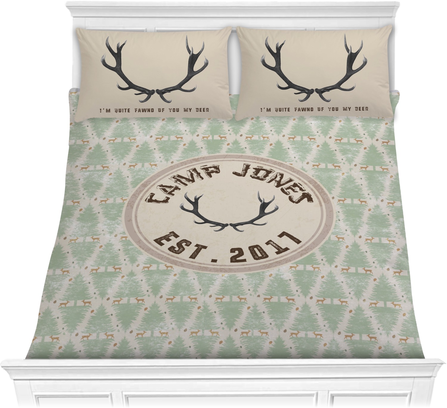 Christmas Deer Comforter Set Full Size – Black White Geometric Bedding With Snowflake Pine Design