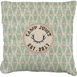 Deer Faux-Linen Throw Pillow 18" (Personalized)