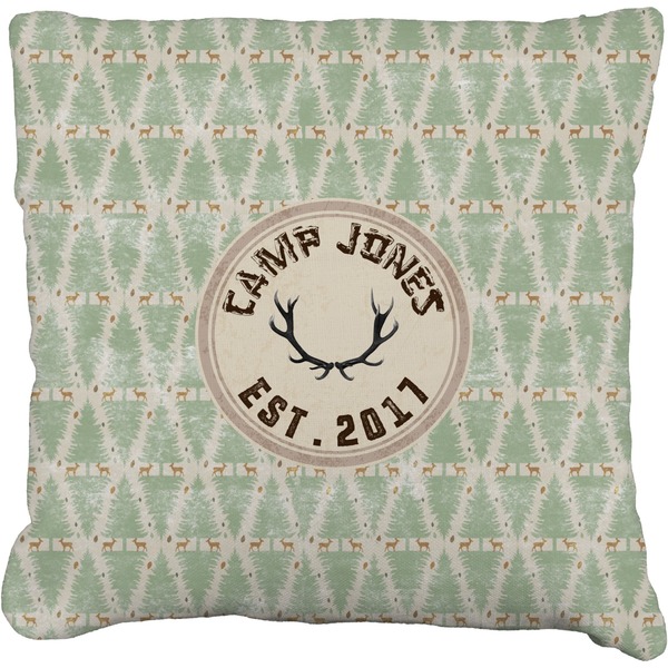 Custom Deer Faux-Linen Throw Pillow 18" (Personalized)