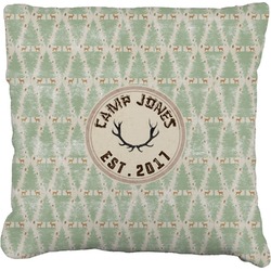 Deer Faux-Linen Throw Pillow 20" (Personalized)