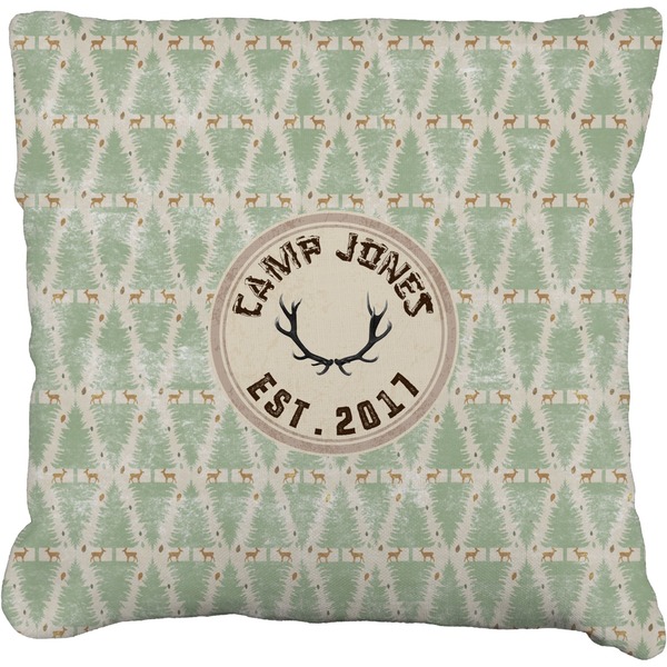 Custom Deer Faux-Linen Throw Pillow 20" (Personalized)
