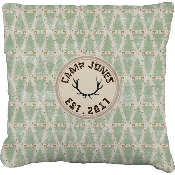 Custom Deer Faux-Linen Throw Pillow 20" (Personalized)