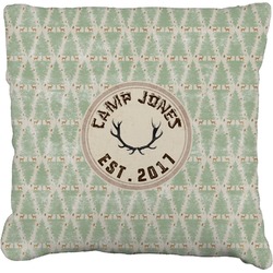 Deer Faux-Linen Throw Pillow (Personalized)
