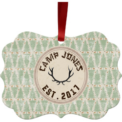 Deer Metal Frame Ornament - Double Sided w/ Name or Text