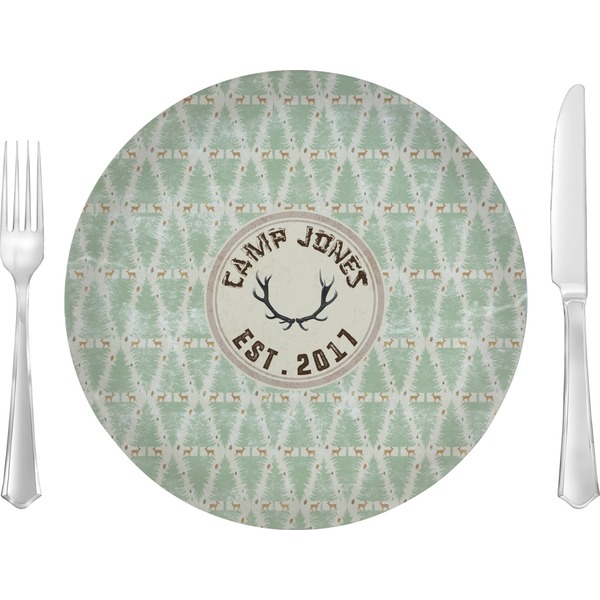 Custom Deer Glass Lunch / Dinner Plate 10" (Personalized)