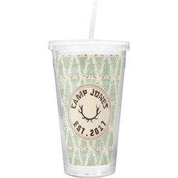 Deer Double Wall Tumbler with Straw (Personalized)