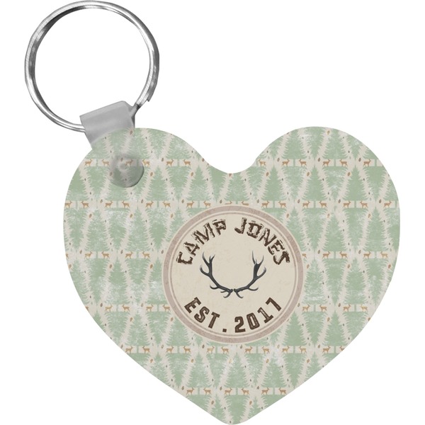 Custom Deer Heart Plastic Keychain w/ Name or Text