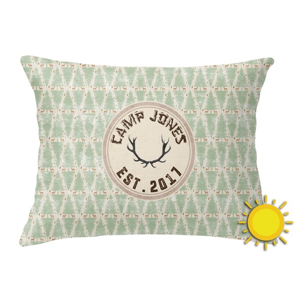 Custom Deer Outdoor Throw Pillow (Rectangular) (Personalized)