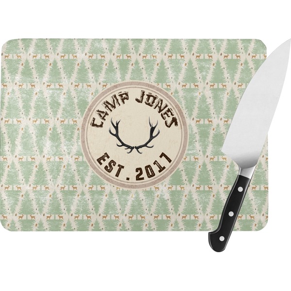 Custom Deer Rectangular Glass Cutting Board (Personalized)