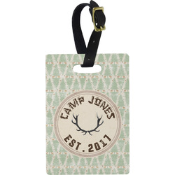 Deer Plastic Luggage Tag - Rectangular w/ Name or Text