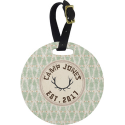 Deer Plastic Luggage Tag - Round (Personalized)