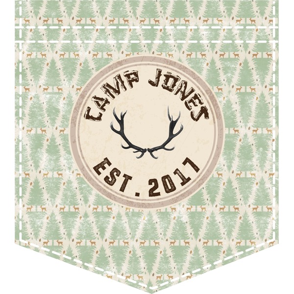 Custom Deer Iron On Faux Pocket (Personalized)