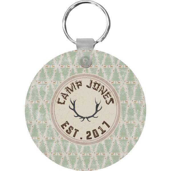 Custom Deer Round Plastic Keychain (Personalized)