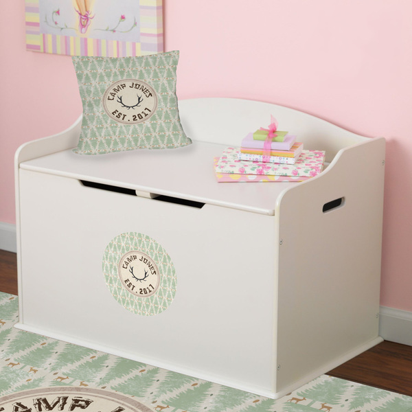 My Deer Round Wall Decal on Toy Chest