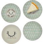 Deer Set of 4 Glass Appetizer / Dessert Plate 8" (Personalized)