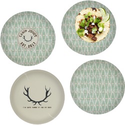 Deer Set of 4 Glass Lunch / Dinner Plate 10" (Personalized)