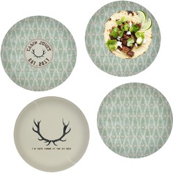 Deer Set of 4 Glass Lunch / Dinner Plate 10" (Personalized)