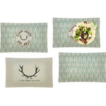 Deer Set of 4 Glass Rectangular Lunch / Dinner Plate (Personalized)