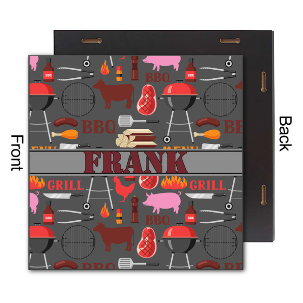 Barbeque 12x12 Wood Print - Front & Back View
