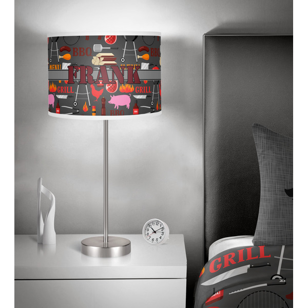 Barbeque 13 inch drum lamp shade - in room