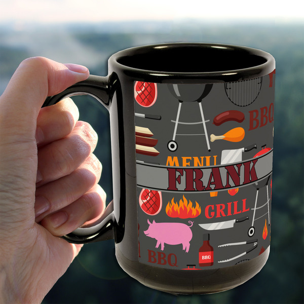 Barbeque 15oz. Black Mug - LIFESTYLE