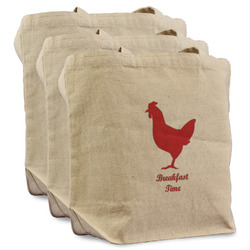 Barbeque Reusable Cotton Grocery Bags - Set of 3 (Personalized)