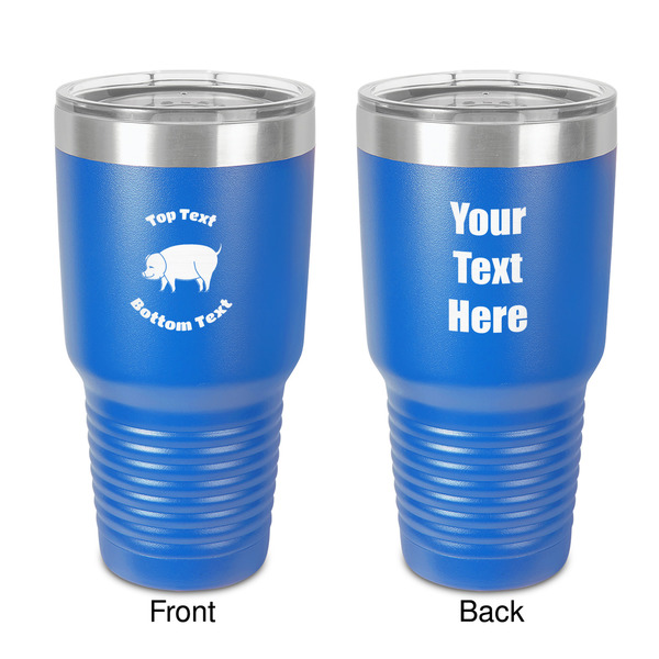 Custom Barbeque 30 oz Stainless Steel Tumbler - Royal Blue - Double-Sided (Personalized)
