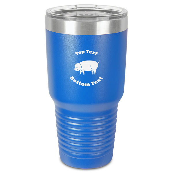 Custom Barbeque 30 oz Stainless Steel Tumbler - Royal Blue - Single-Sided (Personalized)